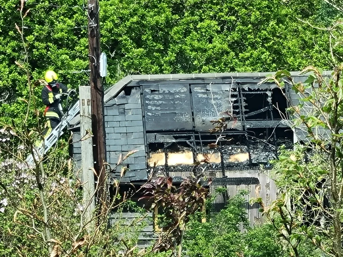 solar panel fire destroyed property roof