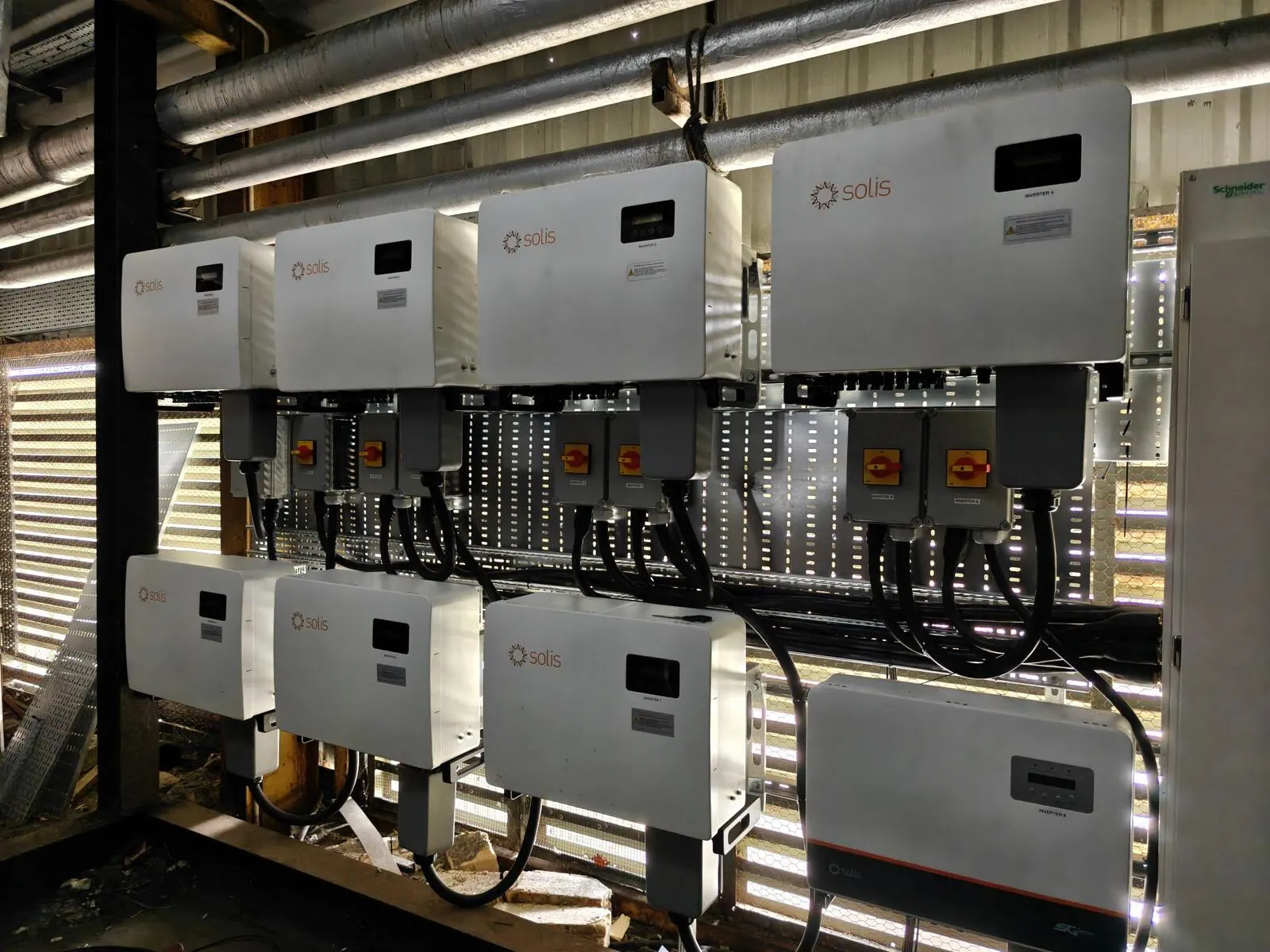 Bank of inverters for a larger solar system