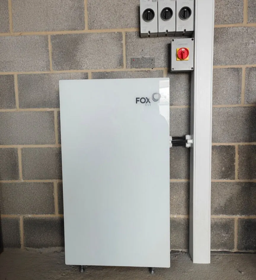 Battery storage unit installed beside isolators